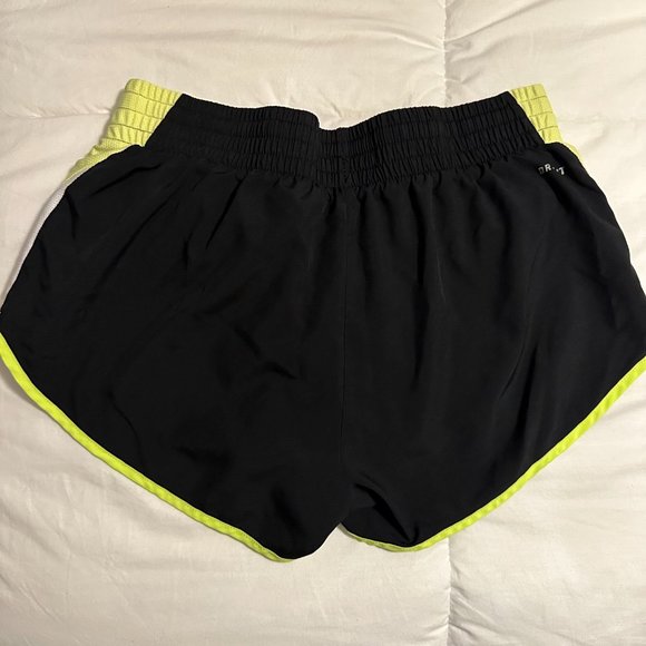 Nike Black Shorts with Built-In Briefs and Green and White Details (Size M) - Picture 2 of 6